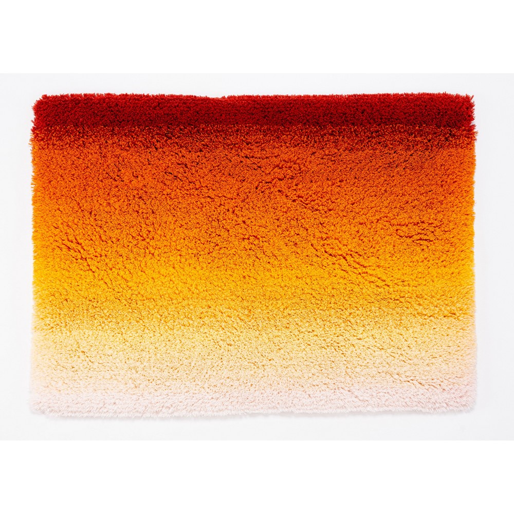 Luxury Aurore Bath Mat 564 by Designer Abyss & Habidecor in Carmin Orange